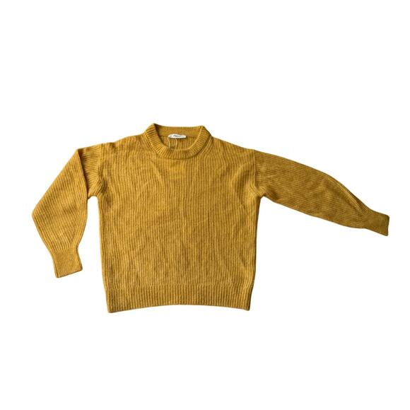 Everlane Cocoon Crew Alpaca Wool Blend Knit Golden Yellow Sweater Size S Casual - Picture 4 of 13